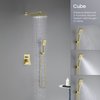 Kibi Cube Pressure Balanced 2-Function Shower System with Rough-In Valve, Brushed Gold KSF405BG